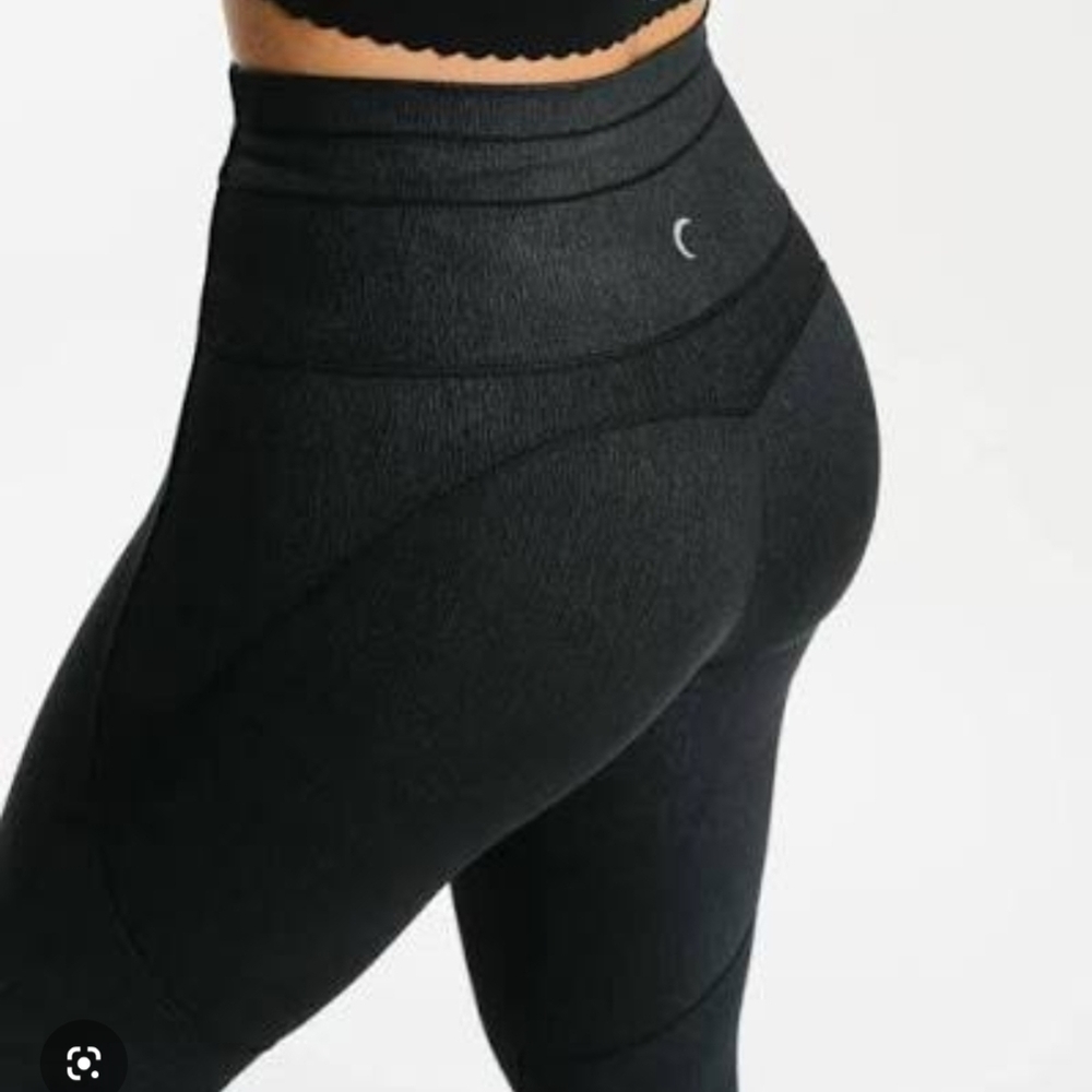 Zyia black shimmer luxe drawstring leggings